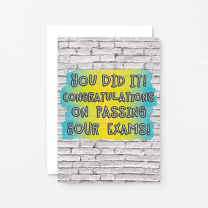 Exam Congratulations Card by SixElevenCreations. Reads You did it! Congratulations on passing your exams! Product Code SE3606A6