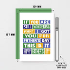Father's Day Card by SixElevenCreations. Reads If you are still wondering what I got you for Father's Day this is it. Happy Father's Day. Product Code SEF0014A6