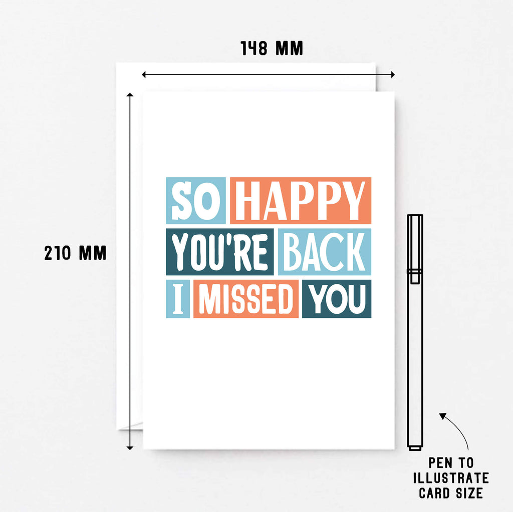 I Missed You Card by SixElevenCreations. Reads So happy you're back. I missed you. Product Code SE0219A5