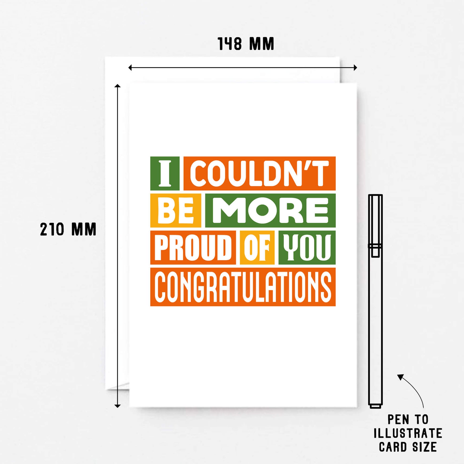 Big Congratulations Card by SixElevenCreations. Reads I couldn't be more proud of you. Congratulations. Product Code SE0173A5