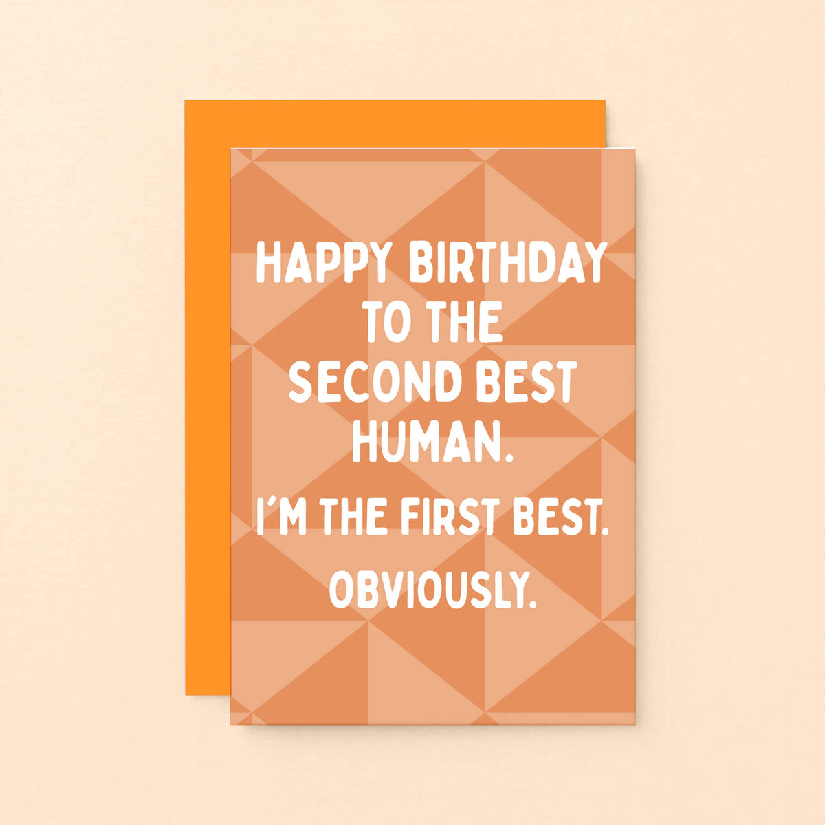 Birthday Card by SixElevenCreations. Reads Happy birthday to the second best human. I'm the first best. Obviously. Product Code SE1601A6