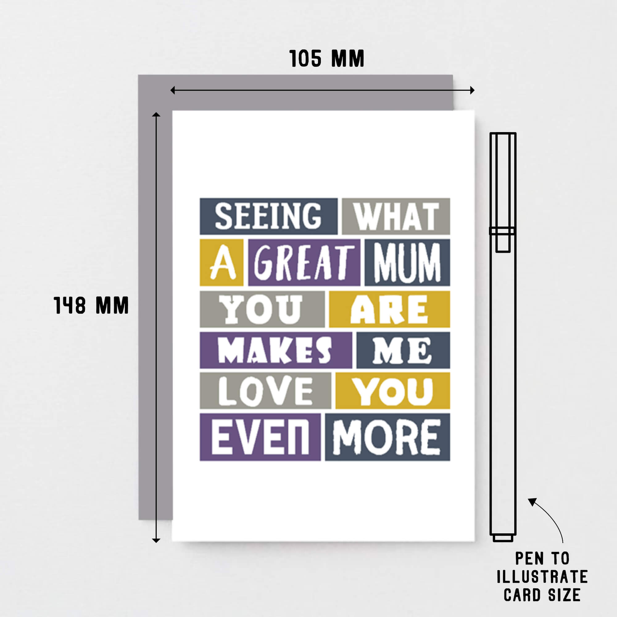 Mum Card From Partner by SixElevenCreations. Reads Seeing what a great mum you are makes me love you even more. Product Code SE0035A6