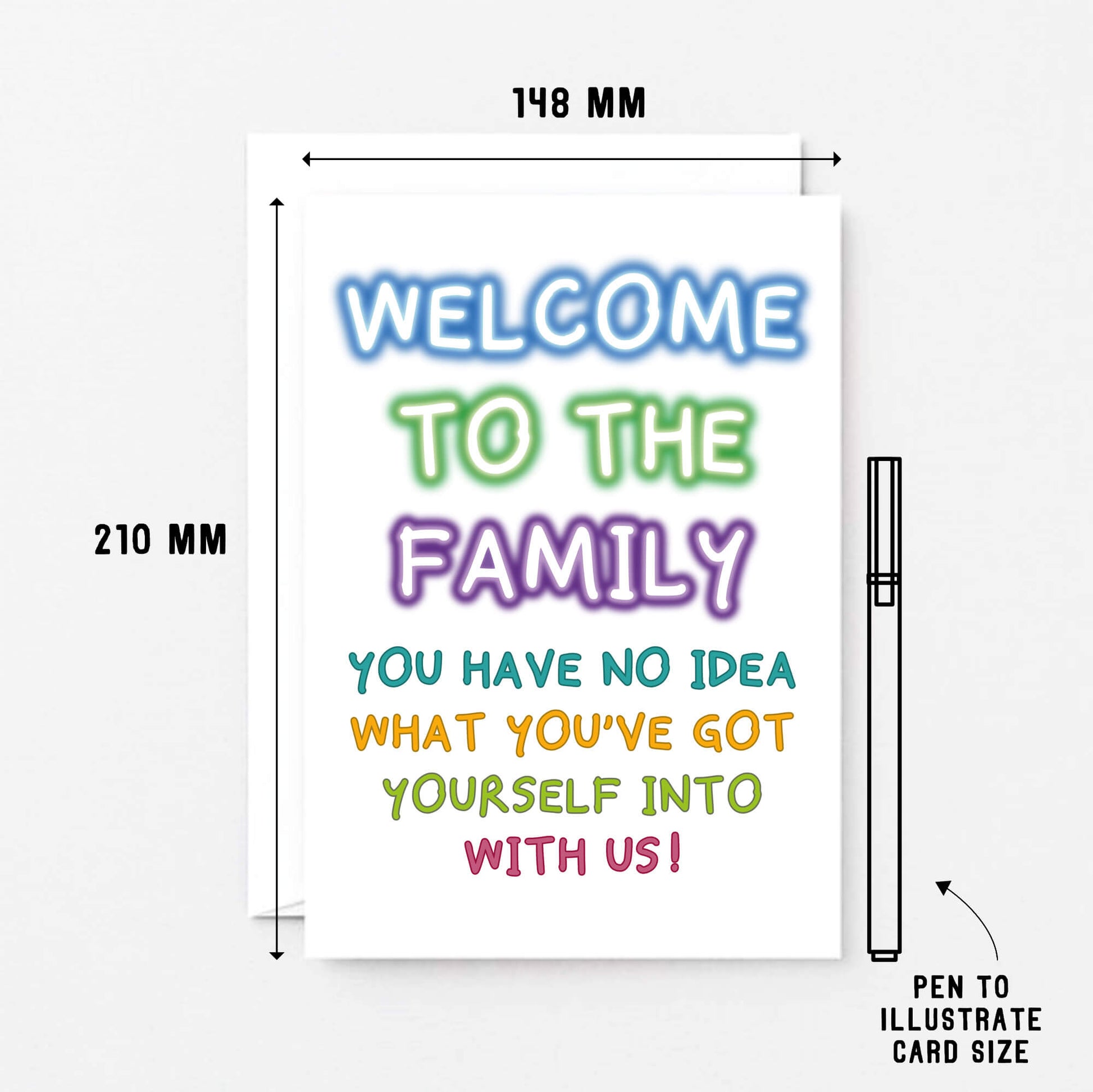 Welcome To The Family Card by SixElevenCreations. Reads Welcome to the family. You have no idea what you've got yourself into with us. Product Code SE1001A5