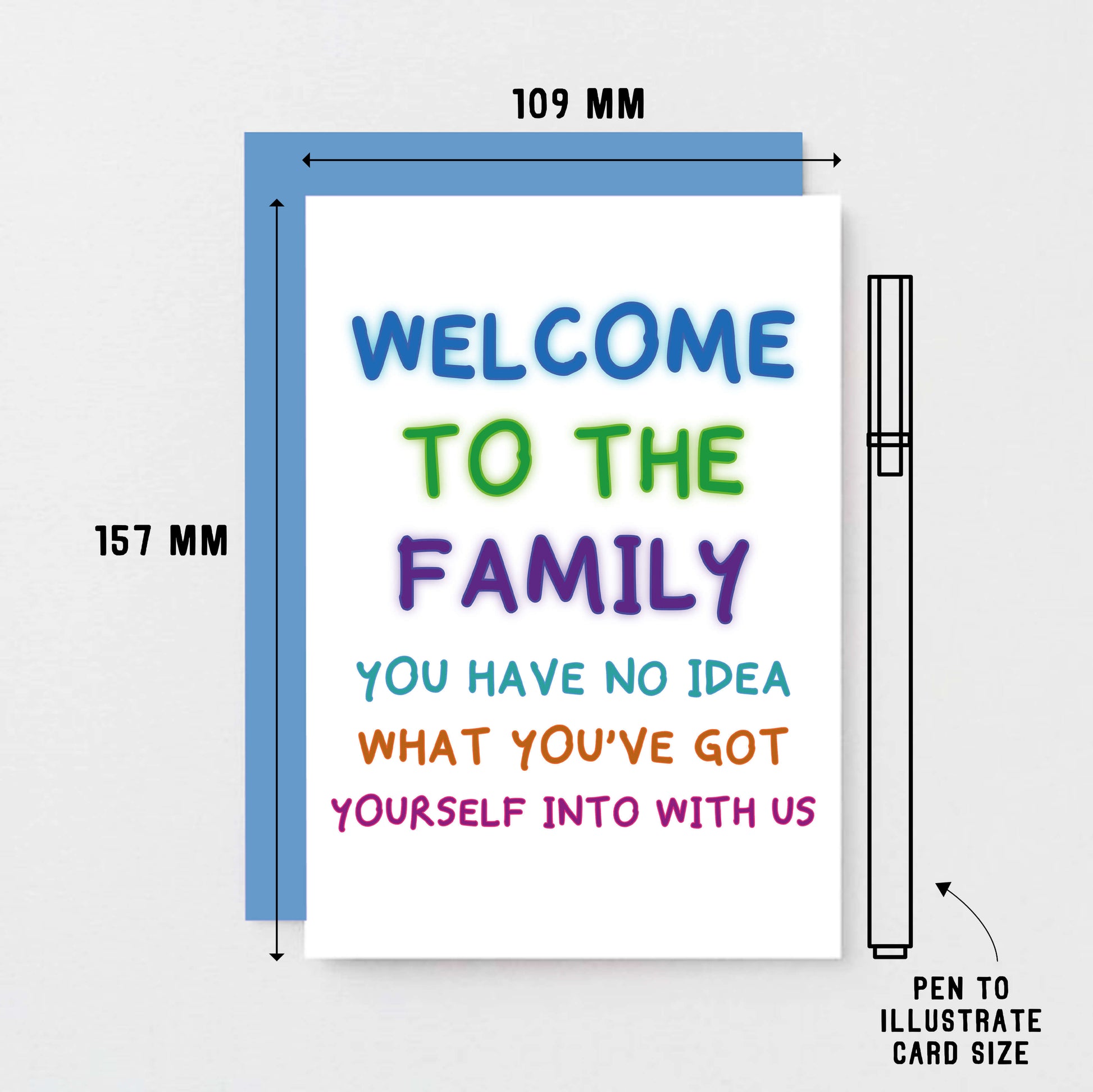 Welcome To The Family Card by SixElevenCreations. Card reads Welcome to the family. You have no idea what you've got yourself into with us. Product Code SE1001A6