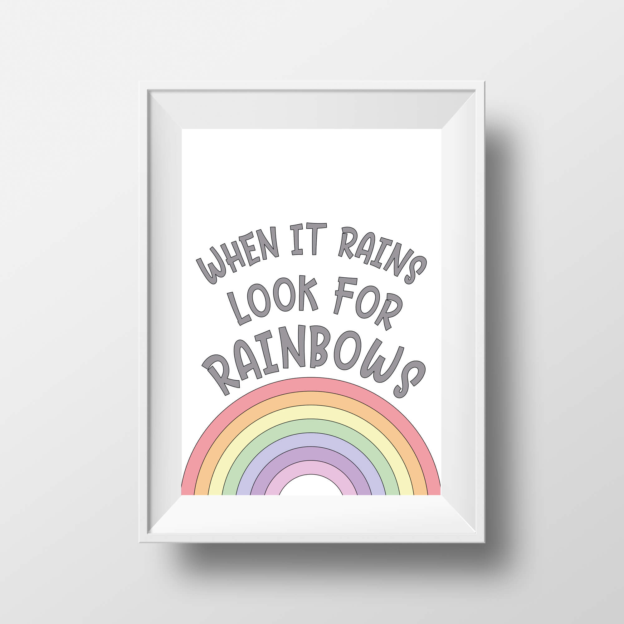 When It Rains Look For Rainbows Quote Print by SixElevenCreations. Product Code SEP0251