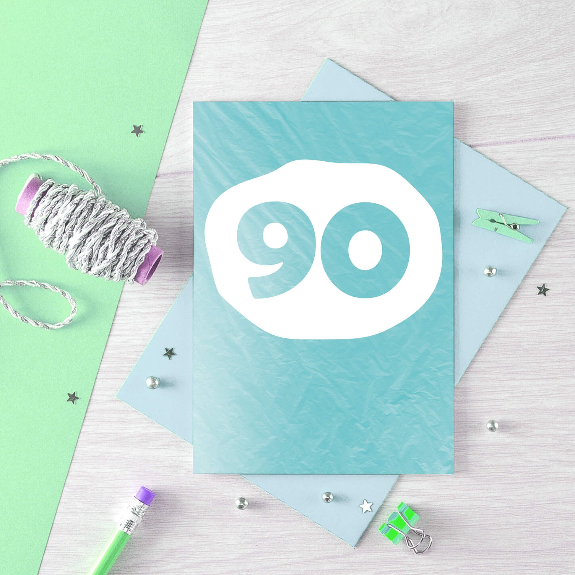 90 Years Card by SixElevenCreations. Product Code SE4068A6