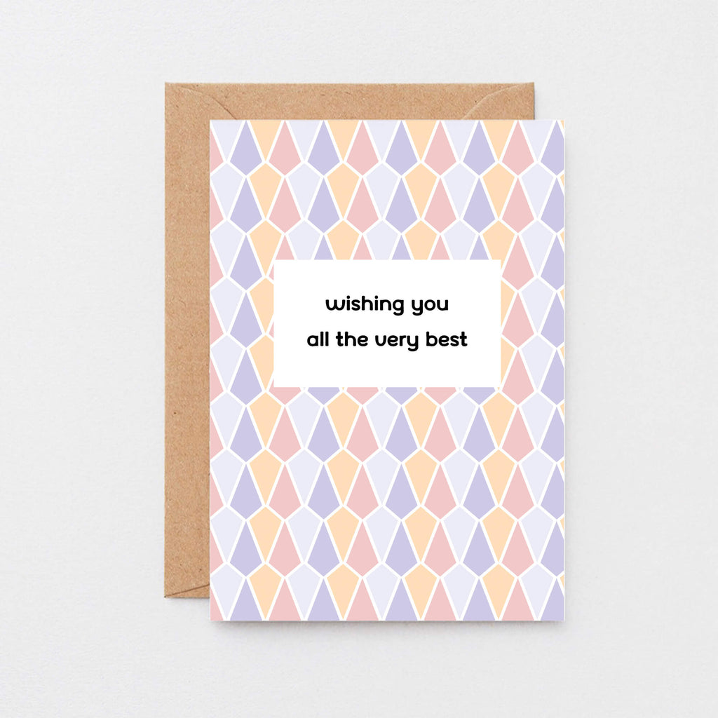 Good Luck Card by SixElevenCreations. Reads Wishing you all the very best. Product Code SE3507A6