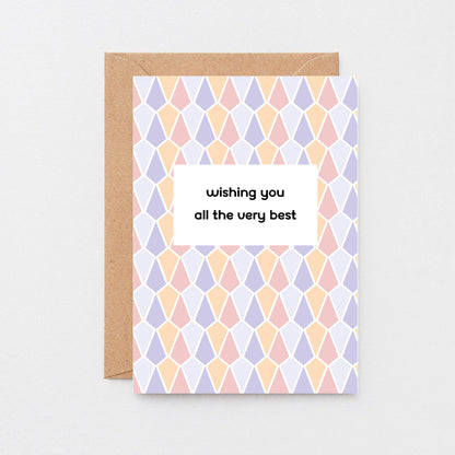 Good Luck Card by SixElevenCreations. Reads Wishing you all the very best. Product Code SE3507A6