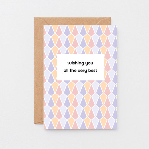 Good Luck Card by SixElevenCreations. Reads Wishing you all the very best. Product Code SE3507A6