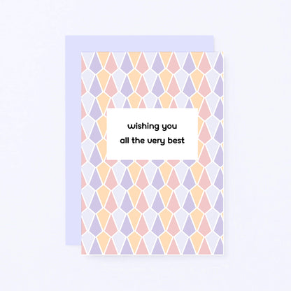 Good Luck Card by SixElevenCreations. Reads Wishing you all the very best. Product Code SE3507A6