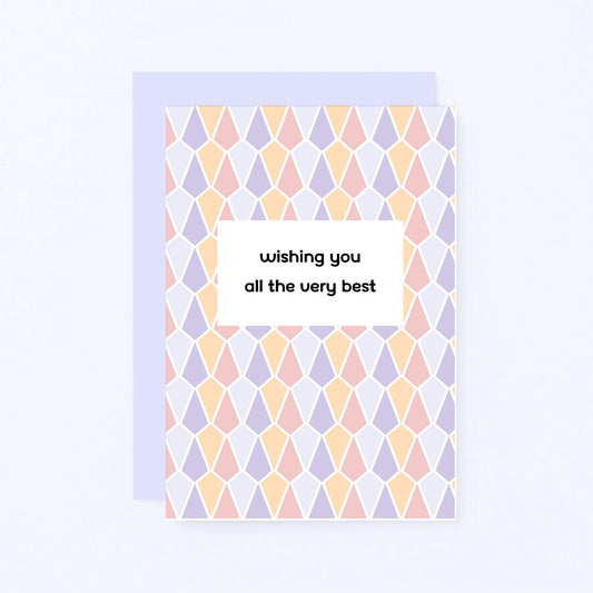 Good Luck Card by SixElevenCreations. Reads Wishing you all the very best. Product Code SE3507A6