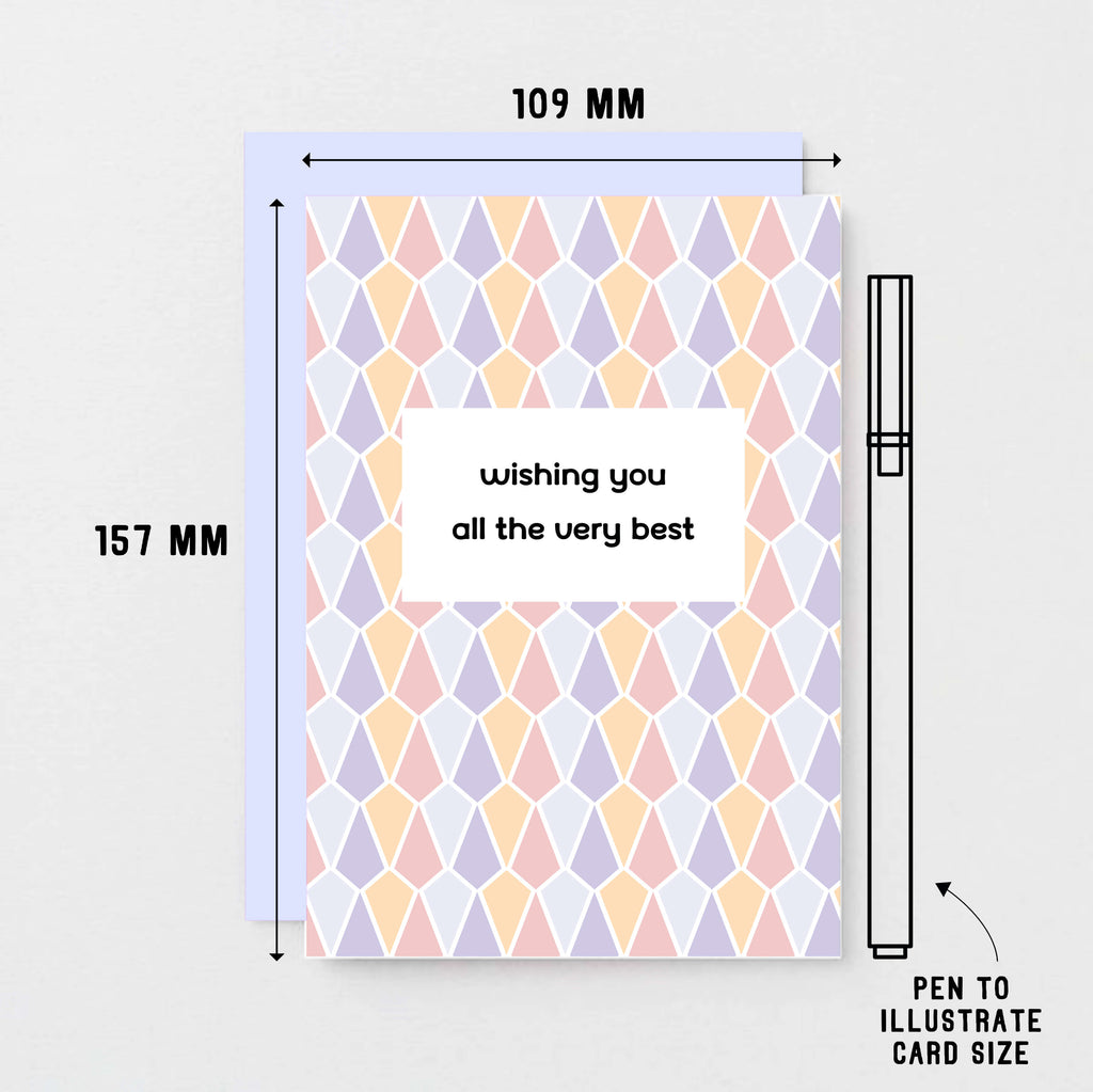 Good Luck Card by SixElevenCreations. Reads Wishing you all the very best. Product Code SE3507A6