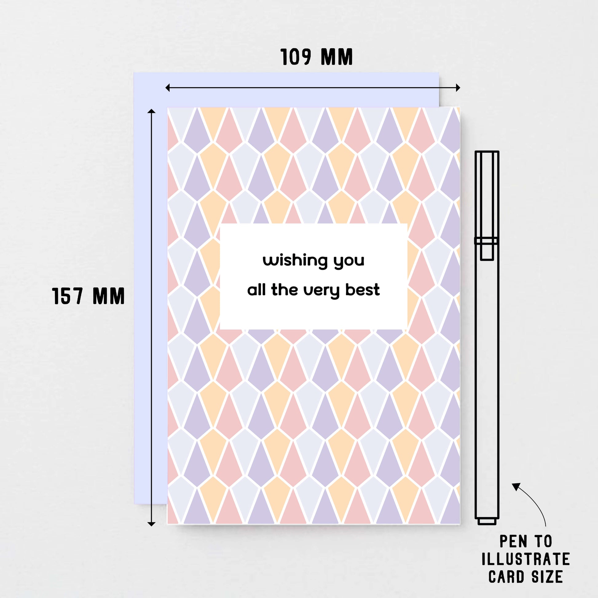 Good Luck Card by SixElevenCreations. Reads Wishing you all the very best. Product Code SE3507A6