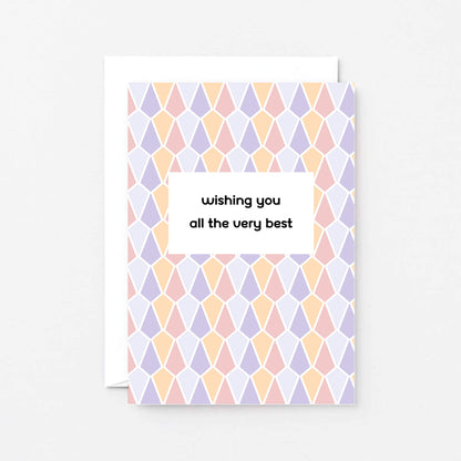 Good Luck Card by SixElevenCreations. Reads Wishing you all the very best. Product Code SE3507A6