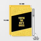 Friendship Card by SixElevenCreations. Reads You're The Bee's Knees. Product Code SE0859A6