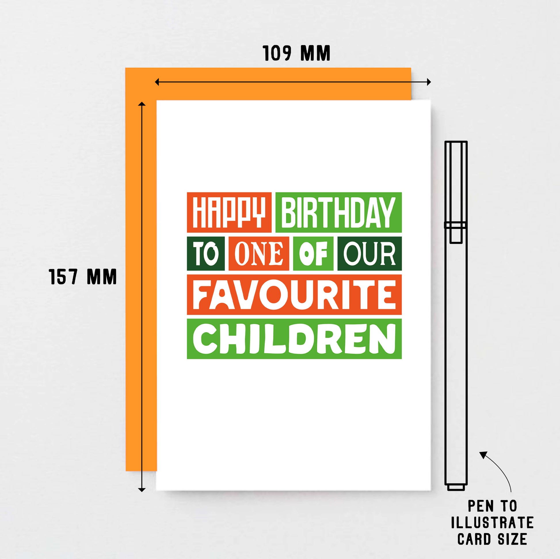 Birthday Card by SixElevenCreations. Card reads Happy birthday to one of our favourite children. Product Code SE0139A6