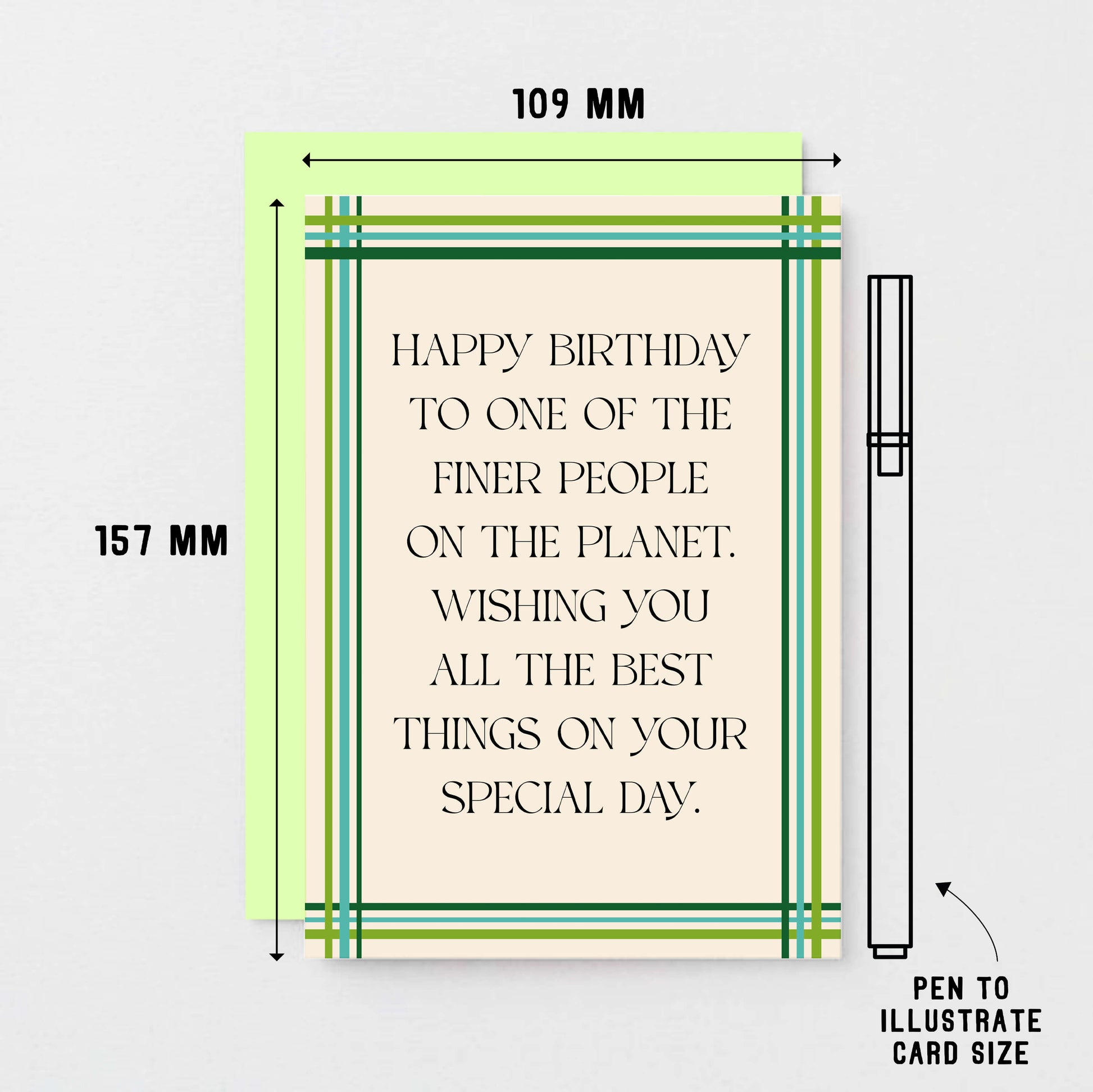 Birthday Card by SixElevenCreations. Reads Happy birthday to one of the finer people on the planet. Wishing you all the best things on your special day. Product Code SE0901A6
