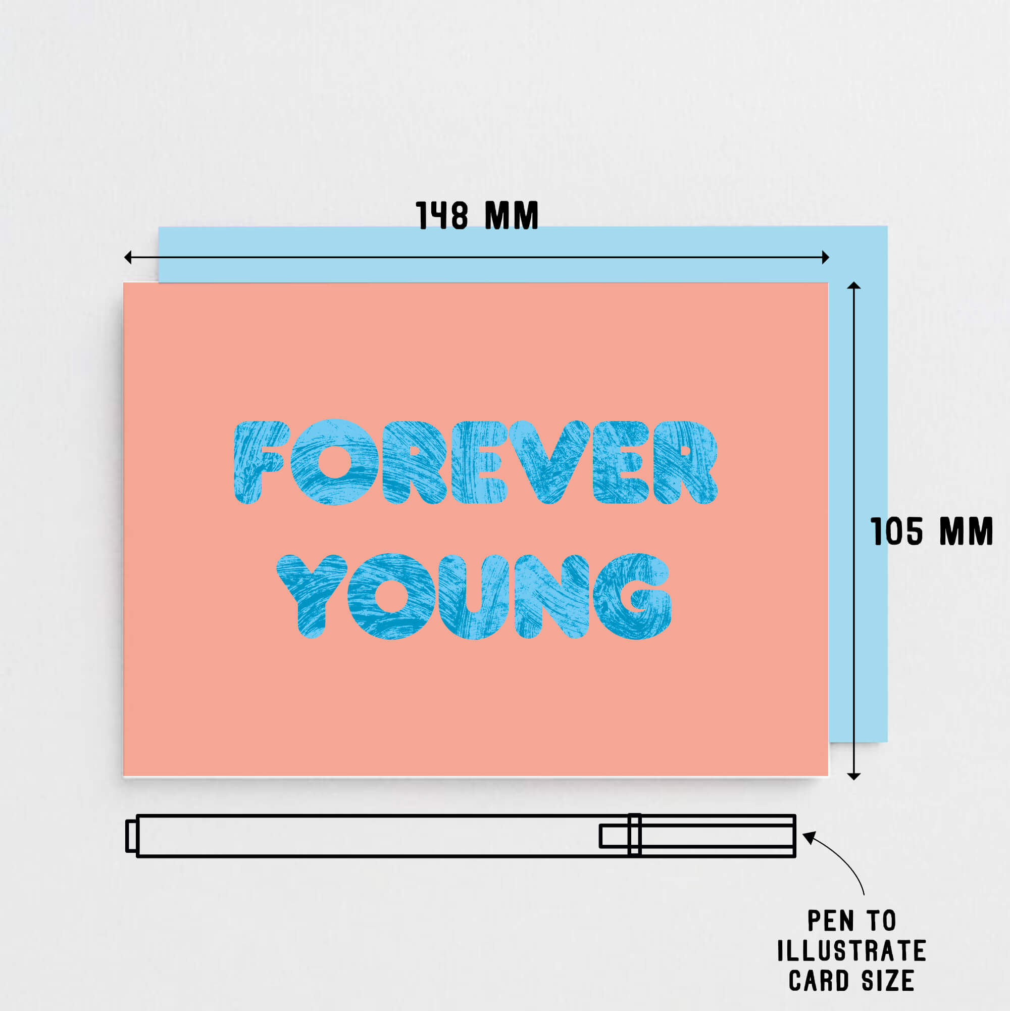 Birthday Card by SixElevenCreations. Reads Forever young. Product Code SE5102A6