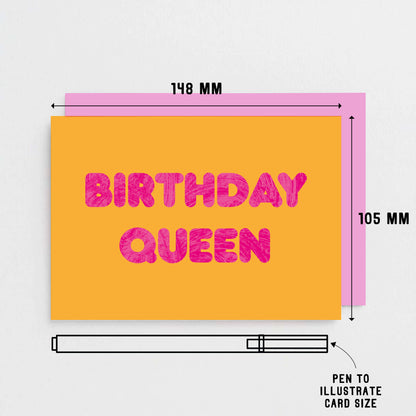 Birthday Queen Card by SixElevenCreations. Printed in the UK on sustainable card. Product Code SE5104A6