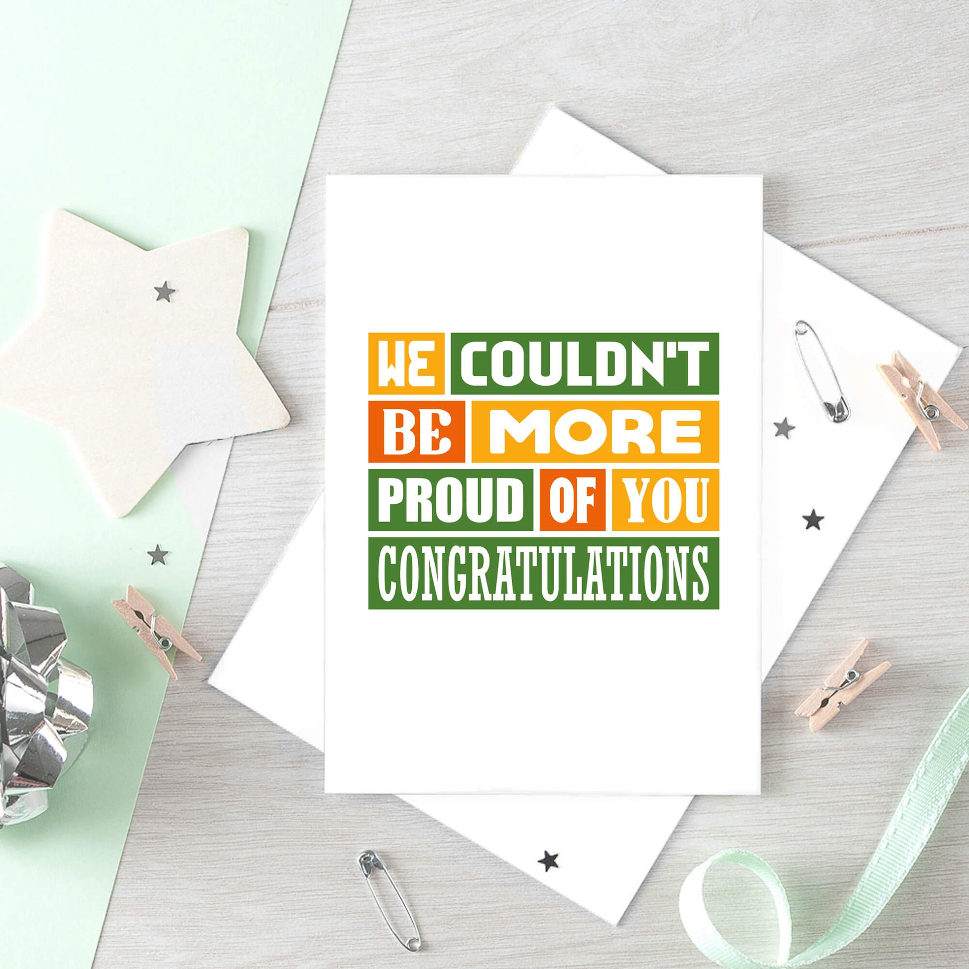 Congratulations Card by SixElevenCreations. Reads We couldn't be more proud of you. Congratulations. Product Code SE0346A5