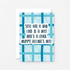 Father's Day Card by SixElevenCreations. Card reads You are a dad. This is a day. Here's a card. Happy Father's Day. Product Code SEF0041A6