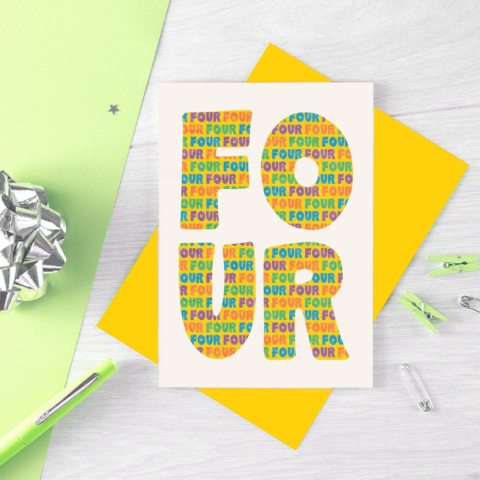 Four Years Card by SixElevenCreations. Product Code SE4104A6