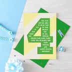 4th Birthday Card by SixElevenCreations. You may not be able to read this yet so this is really for the sake of all the special people who have made sure you reached this very special age. Happy Fourth Birthday! Product Code SE6004A6