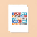 Godfather Card by SixElevenCreations. Reads I love how we don't have to say out loud that I'm your favourite godchild. Product Code SE0172A5