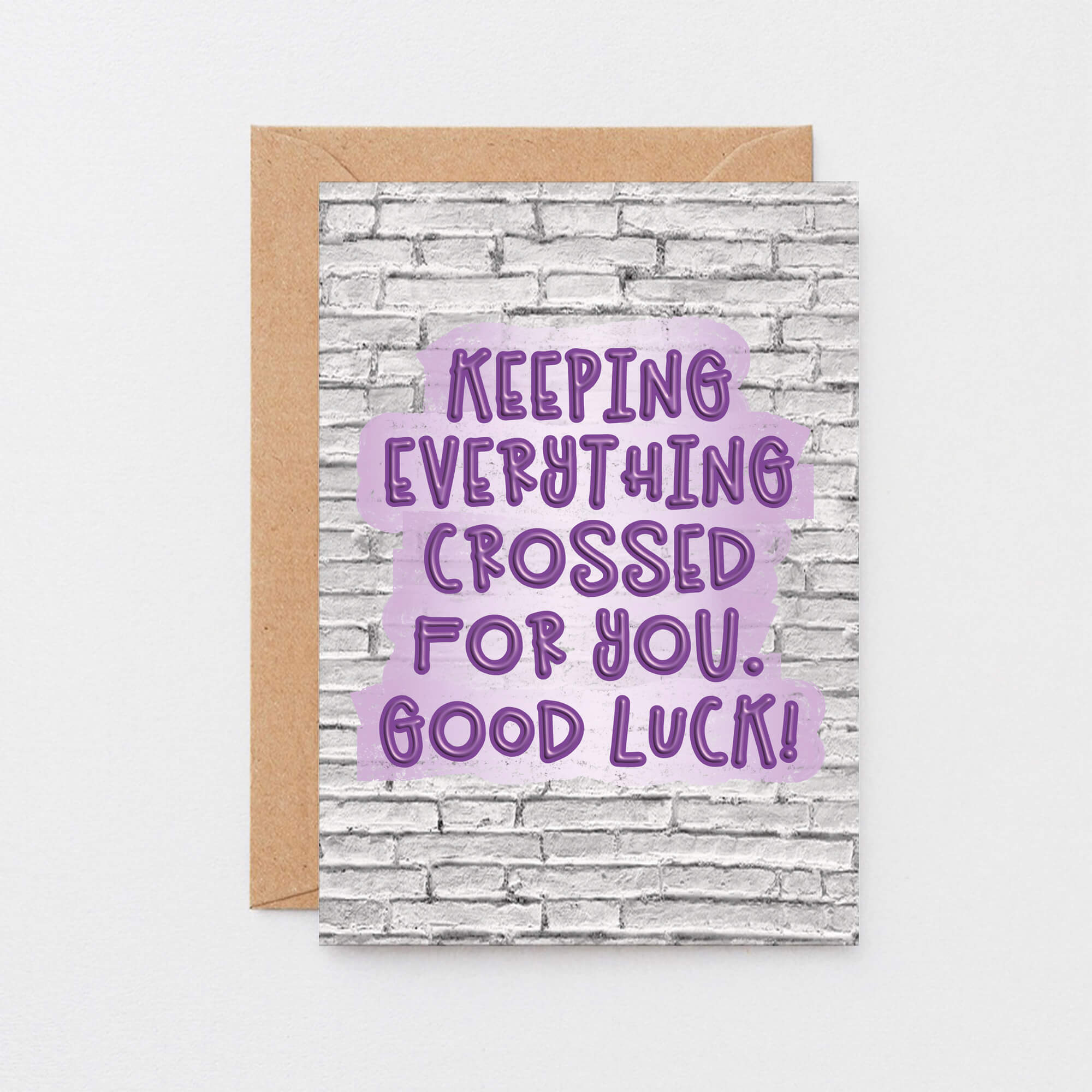 Good Luck Card by SixElevenCreations. Card reads Keeping Everything Crossed For You. Good Luck! Product Code SE3603A6