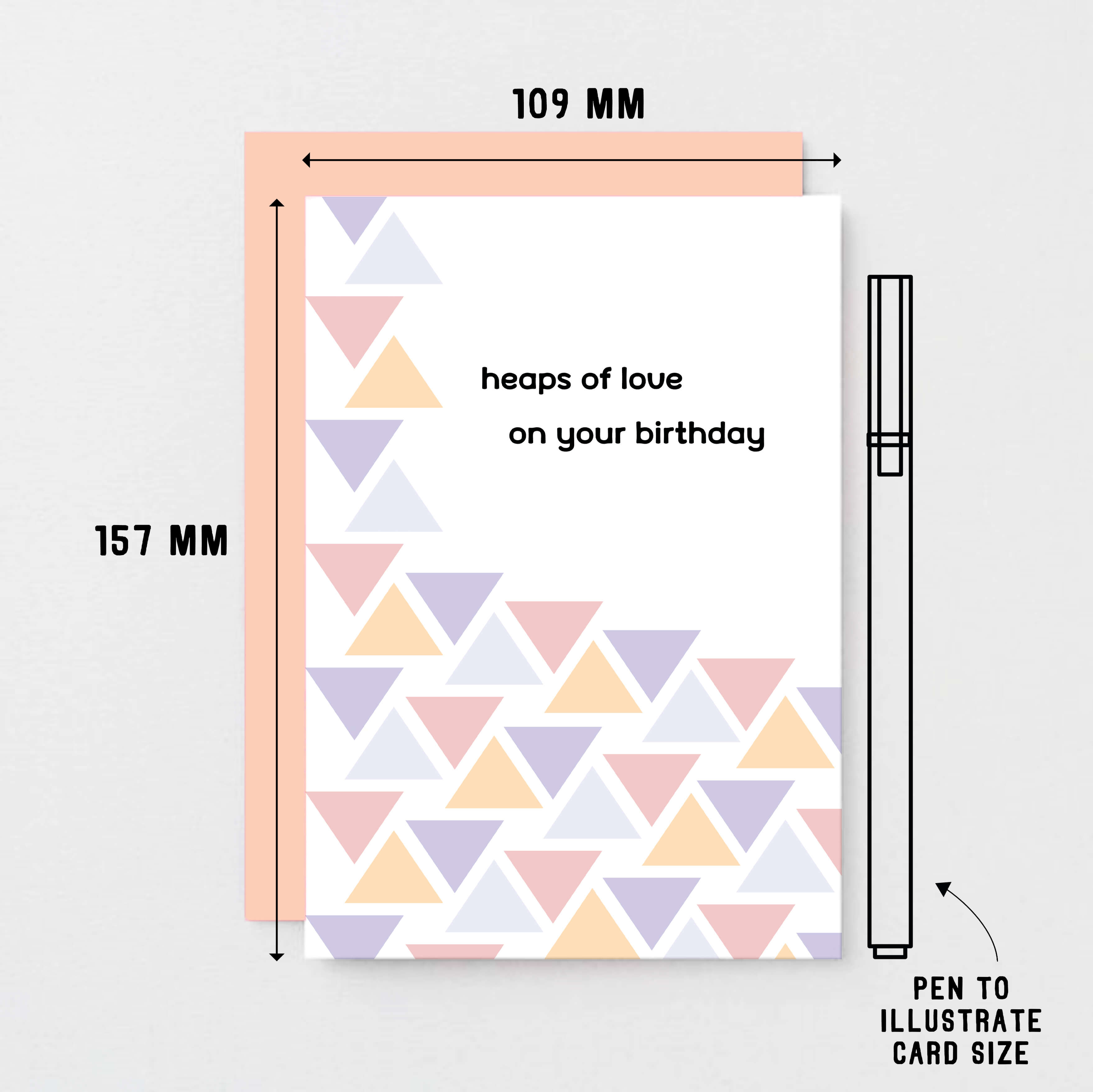 Birthday Card by SixElevenCreations. Reads Heaps of love on your birthday. Product Code SE3502A6
