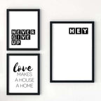 Hey Minimalist Art Print by SixElevenCreations Product Code SEP0076