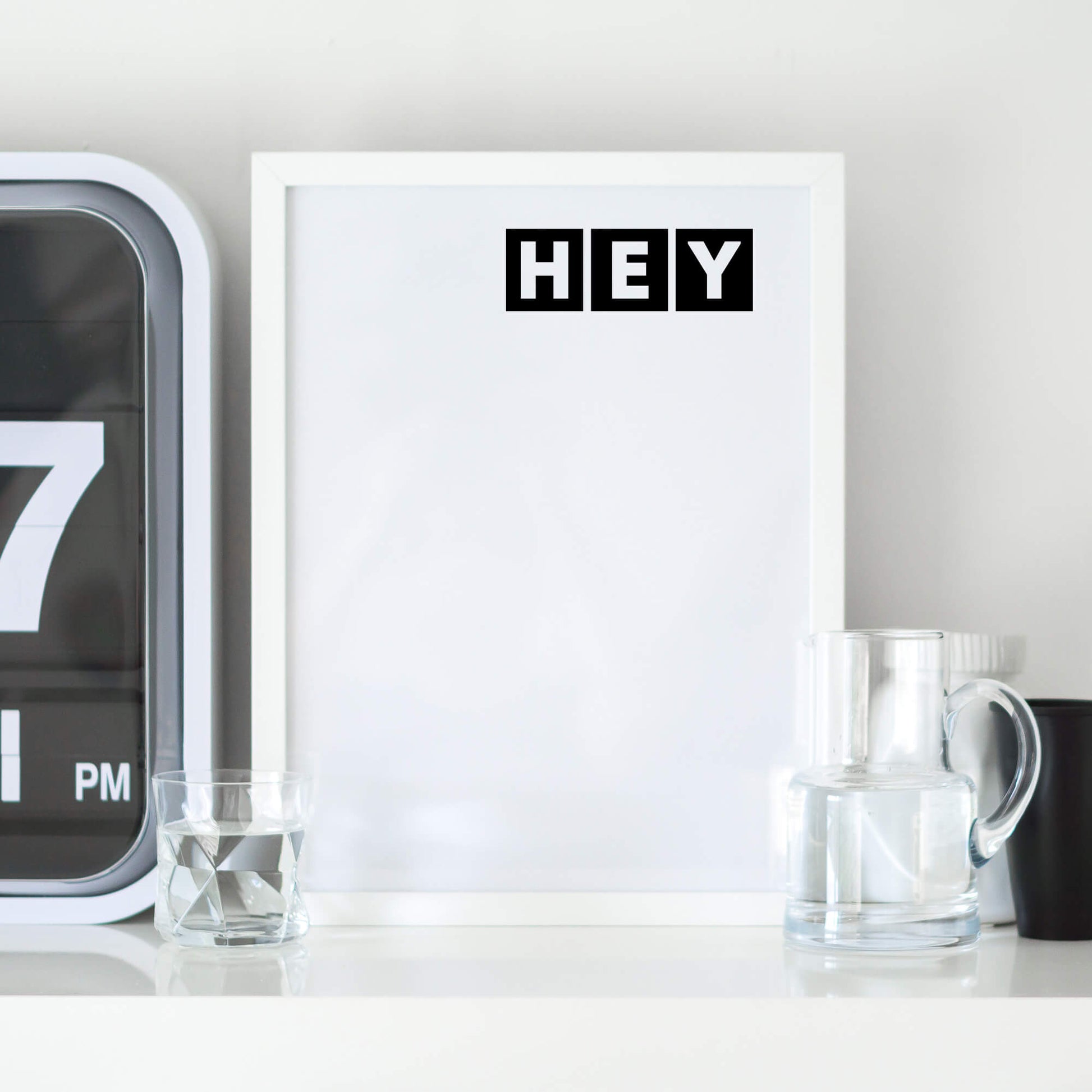 Hey Minimalist Art Print by SixElevenCreations Product Code SEP0076