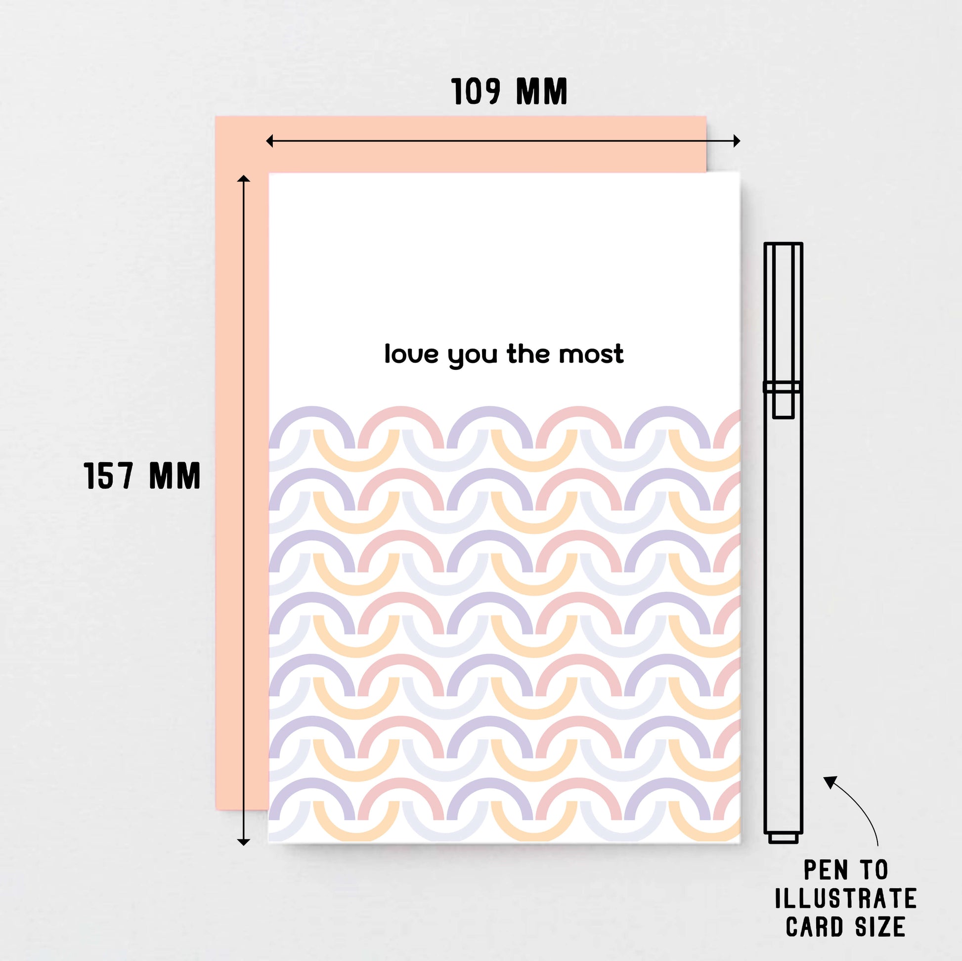 Love Card by SixElevenCreations. Reads Love you the most. Product Code SE3504A6