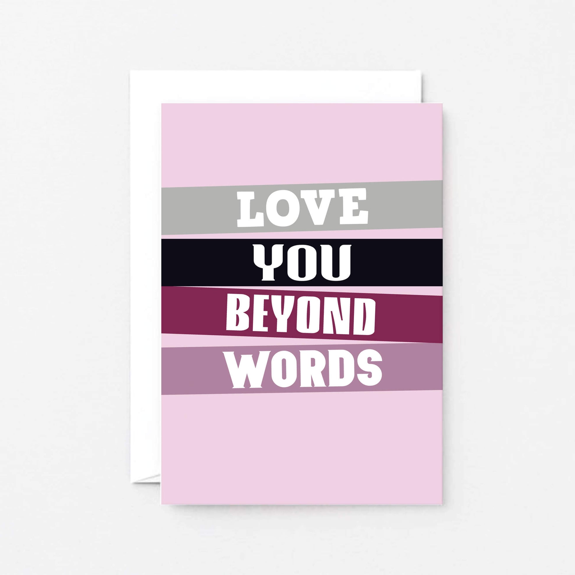 Romantic Card by SixElevenCreations. Reads Love you beyond words. Product Code SE0508A6