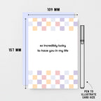 Thank You Card by SixElevenCreations. Reads So incredibly lucky to have you in my life. Product Code SE3505A6