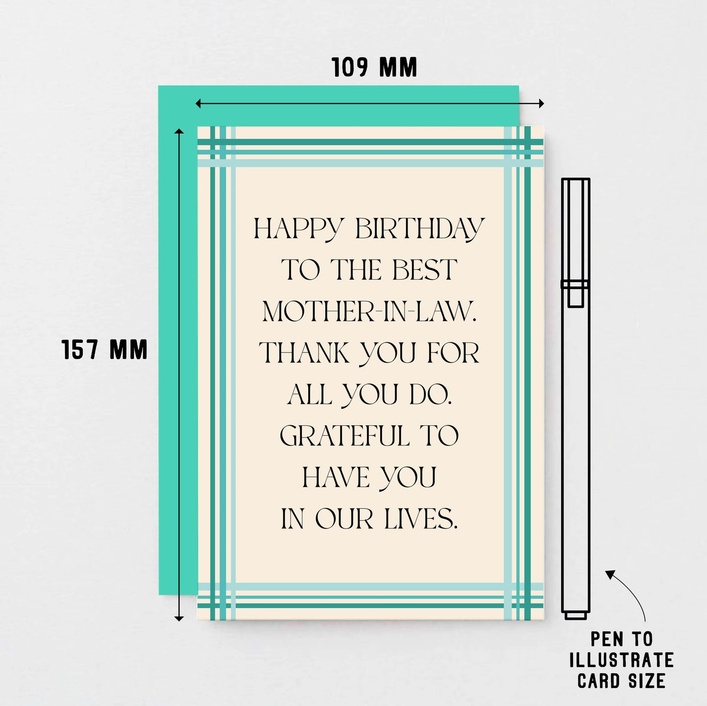 Mother-in-Law Birthday Card by SixElevenCreations. Reads Happy birthday to the best mother-in-law. Thank you for all you do. Grateful to have you in our lives. Product Code SE0903A6