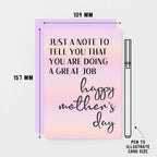 Mother's Day Card by SixElevenCreations. Reads Just a note to tell you that you are doing a great job. Happy Mother's Day. Product Code SEM0041A6