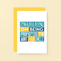 New Baby Card by SixElevenCreations. Reads Congratulations on being promoted to aunt and uncle. Product Code SE0052A6