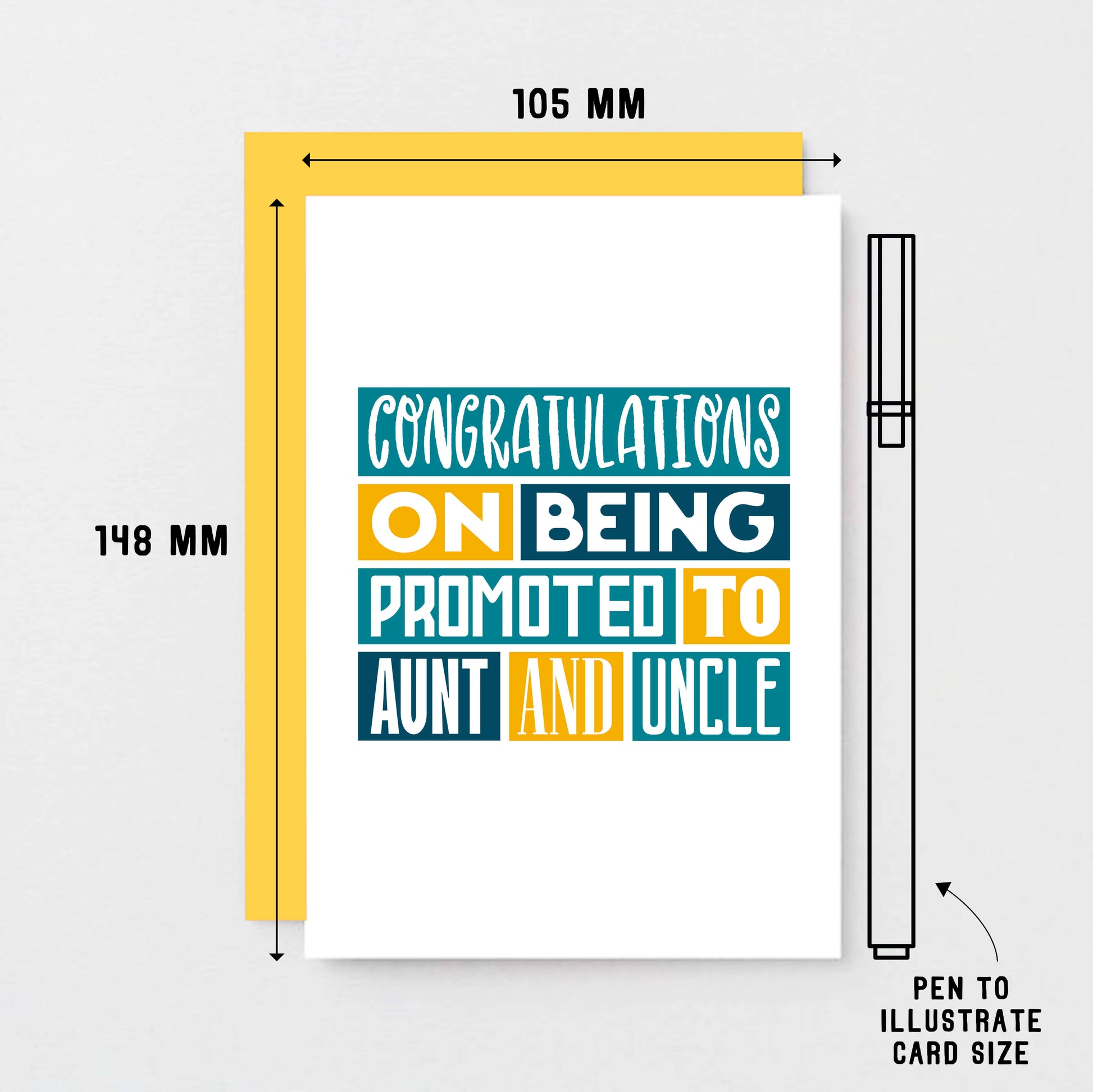 New Baby Card by SixElevenCreations. Reads Congratulations on being promoted to aunt and uncle. Product Code SE0052A6