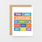 High Five Card by SixElevenCreations. Reads You are awesome so here's a paper high five just for you. Product Code SE0120A6