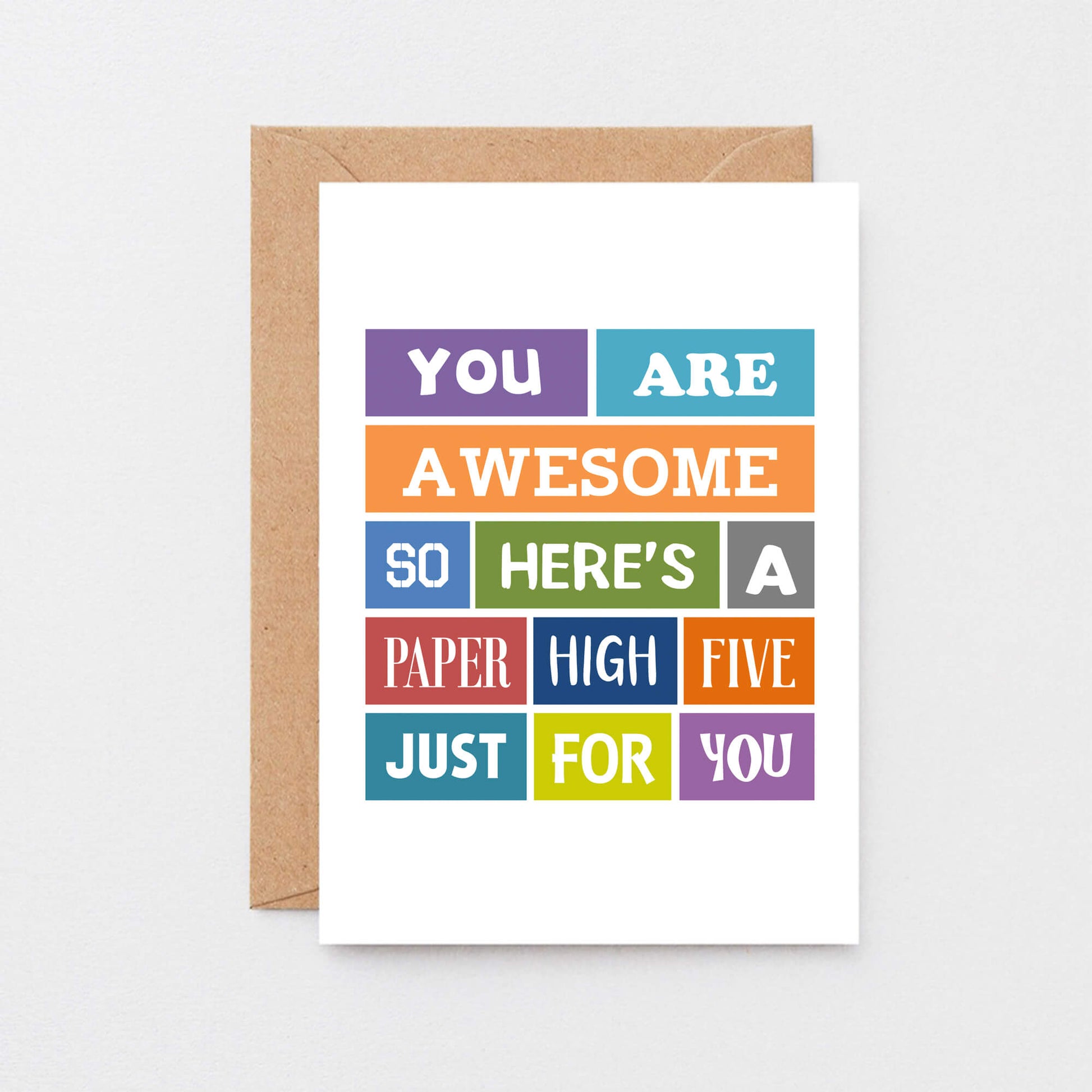 High Five Card by SixElevenCreations. Reads You are awesome so here's a paper high five just for you. Product Code SE0120A6