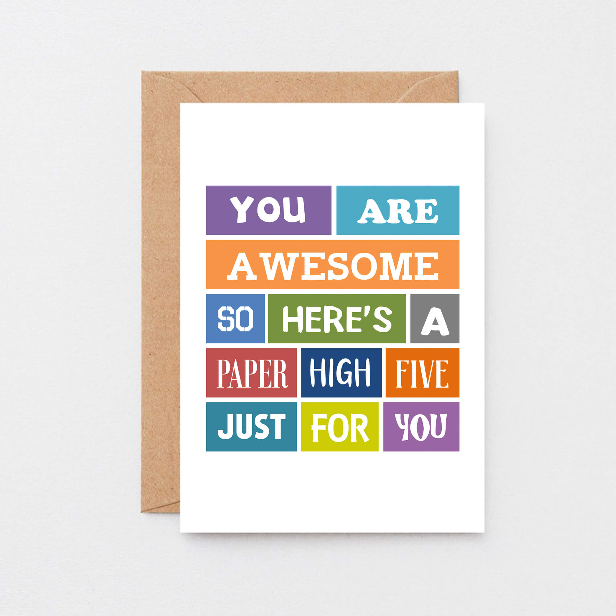 High Five Card by SixElevenCreations. Reads You are awesome so here's a paper high five just for you. Product Code SE0120A6