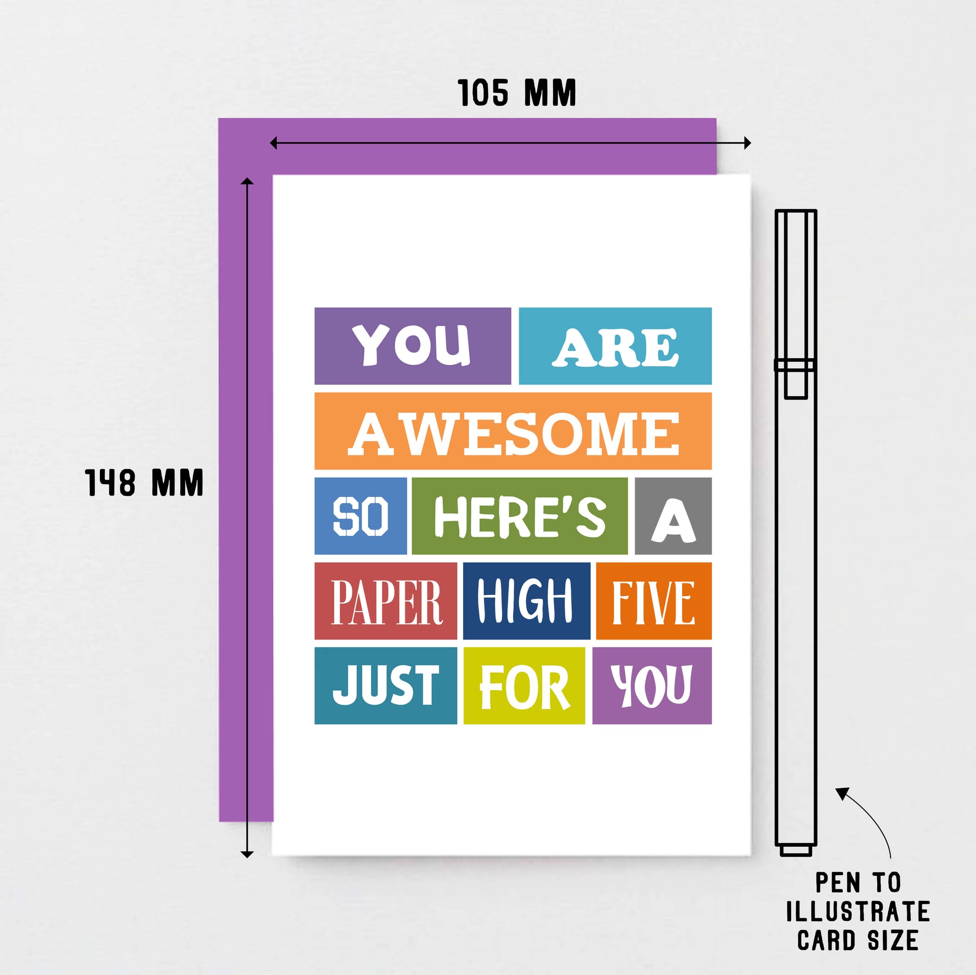 High Five Card by SixElevenCreations. Reads You are awesome so here's a paper high five just for you. Product Code SE0120A6