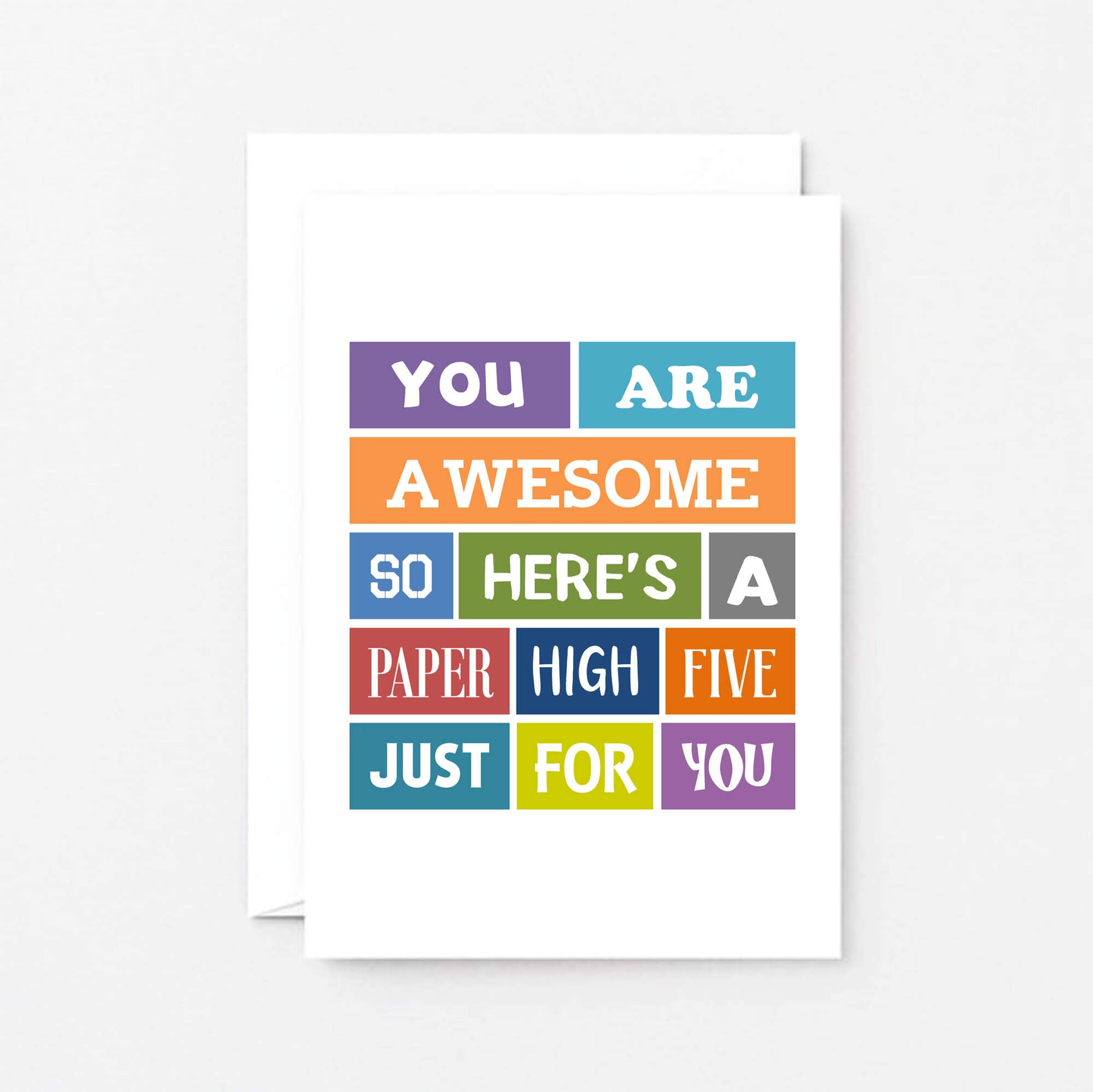 High Five Card by SixElevenCreations. Reads You are awesome so here's a paper high five just for you. Product Code SE0120A6