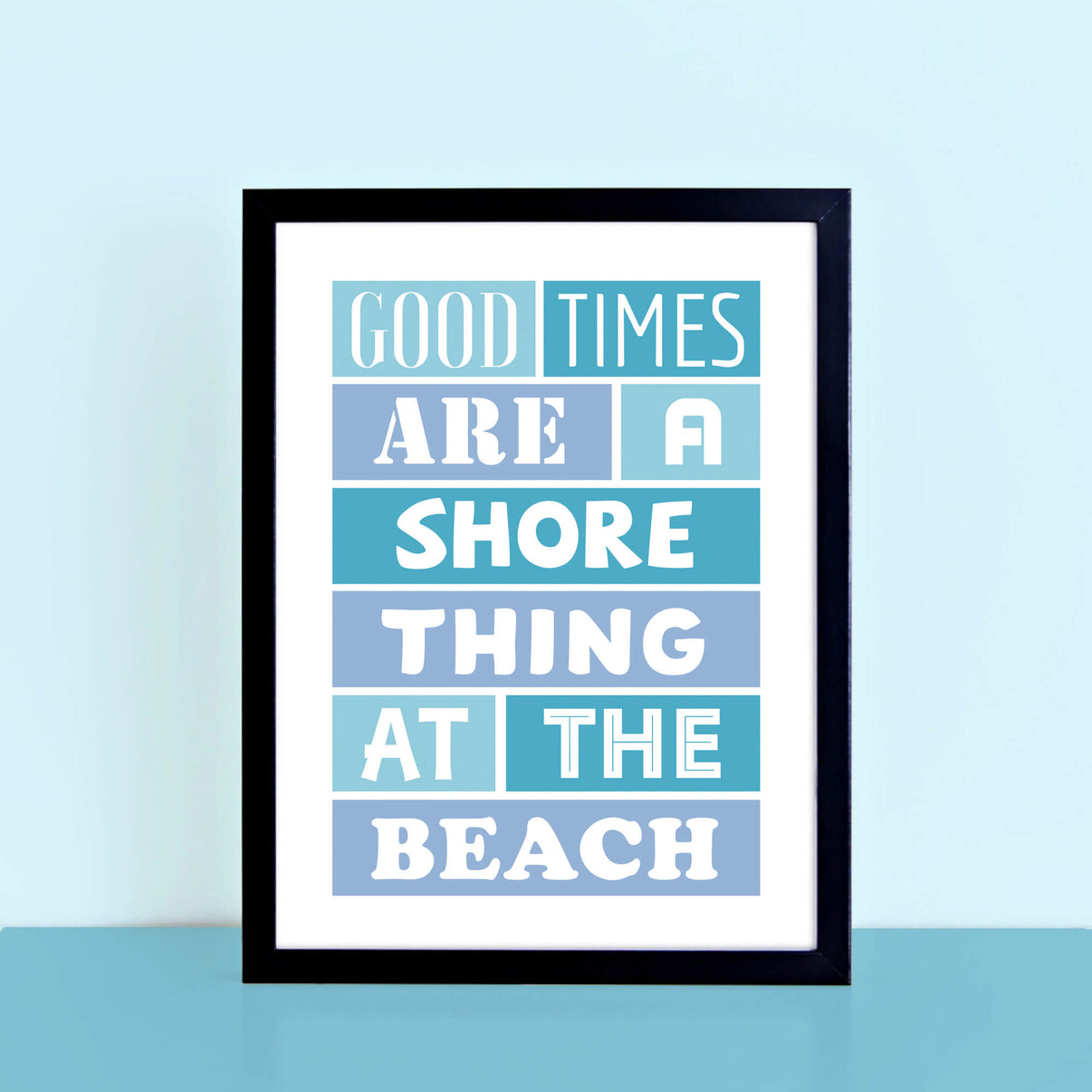 Beach Quote Wall Art In Blue Colour Palette