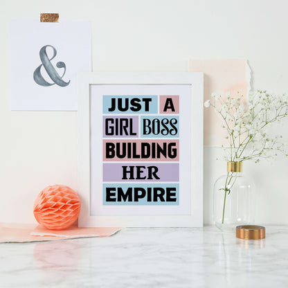 Girl Boss Quote Print by SixElevenCreations Product Code SEP0022