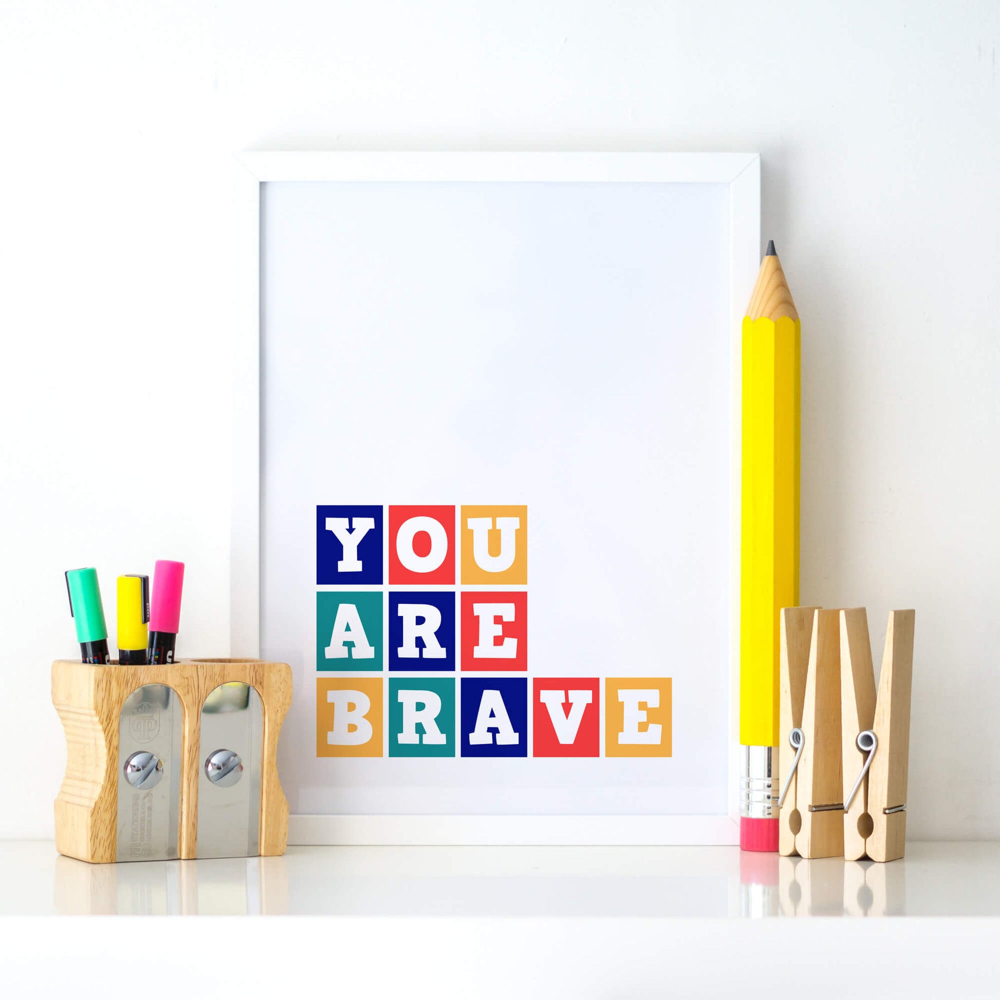 You Are Brave Kids Wall Print by SixElevenCreations Product Code SEP0031