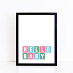 Hello Baby Nursery Wall Art by SixElevenCreations Product Code SEP0044