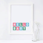 Hello Baby Nursery Wall Art by SixElevenCreations Product Code SEP0044