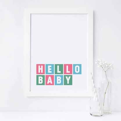 Hello Baby Nursery Wall Art by SixElevenCreations Product Code SEP0044